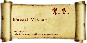 Nánási Viktor névjegykártya